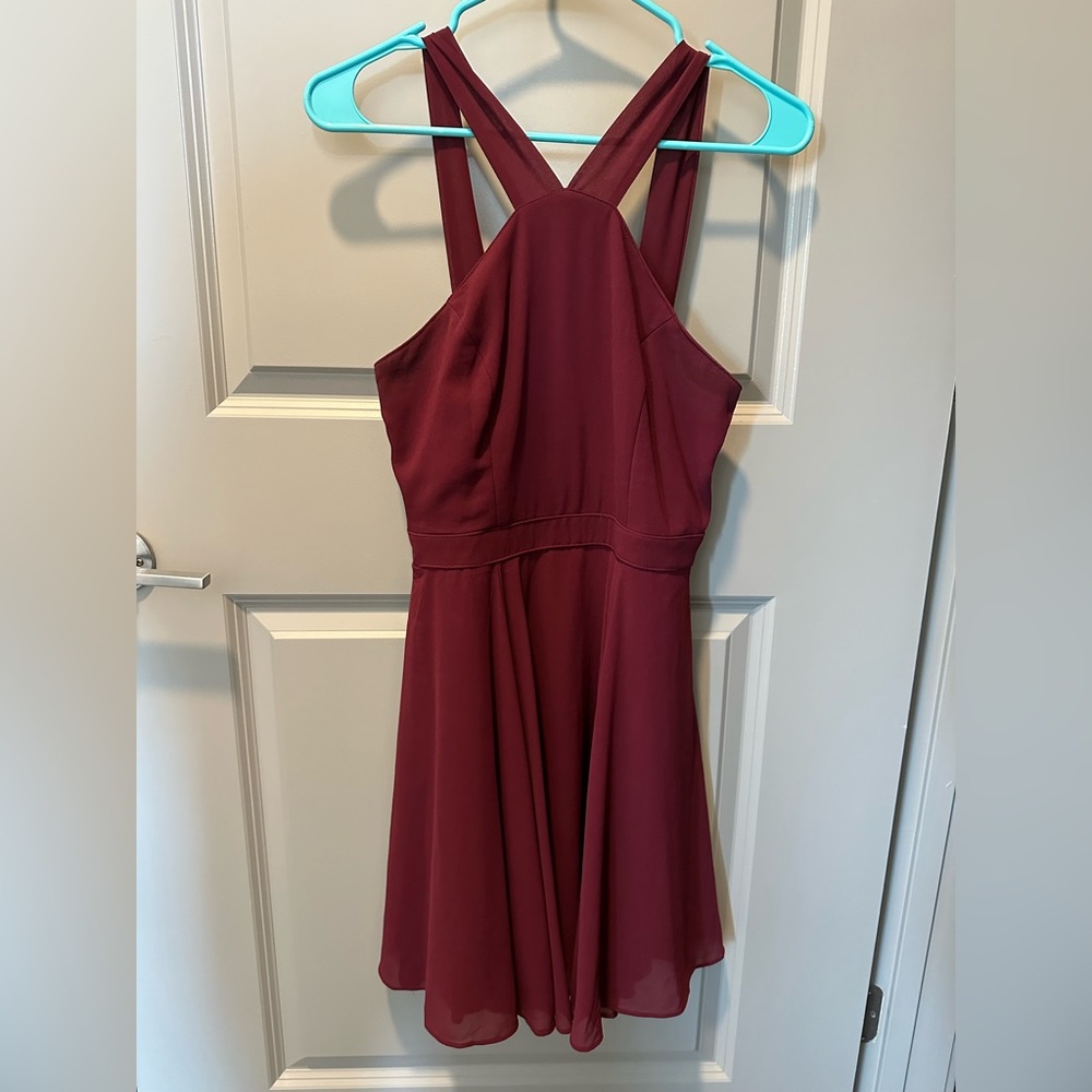Burgundy/maroon Lulus semi formal dress